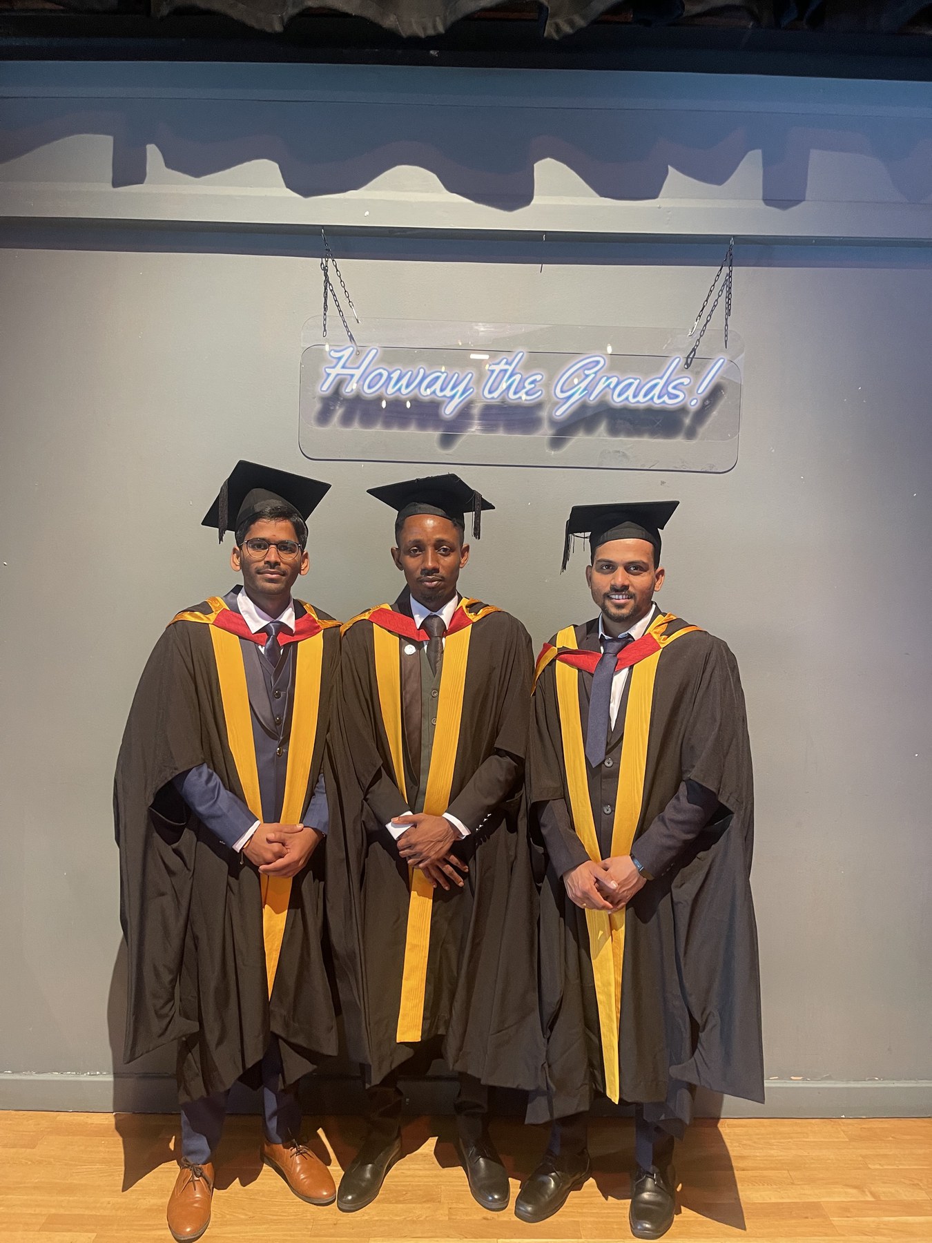 Kufre Antia with fellow graduates at Northumbria University’s 2026 Summer Congregation